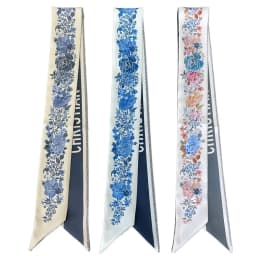 Tarot New Rose Floral Silk Scarf Women Elegant Hair Bandana Shawl Ribbon Tie Bag Decorate Accessories