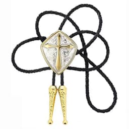 Wholesale of New Fashionable Men's Geometric Shield Cross Leather Rope Pollo Ties As Gifts