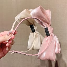 Spring/Summer Girl Bow Bezel Headband Solid Color Hair Band Diademas Para El Pelo Mujer Ободок Mujer 리본머리띠 Headbands for Women