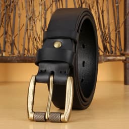 5mm Thicked Leather Men Belt Vintage Roller Pin Buckle Belt Male Cowhide Genuine Leather Buckle Strap Cowboy Jeans Belt 1.5 Inch
