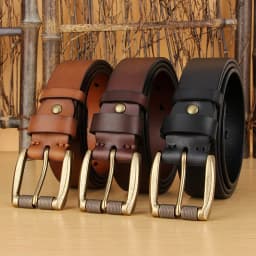 5mm Thicked Leather Men Belt Vintage Roller Pin Buckle Belt Male Cowhide Genuine Leather Buckle Strap Cowboy Jeans Belt 1.5 Inch