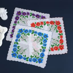 12 Packs of Women's Pure Cotton Printed Handkerchiefs, Pure Cotton Handkerchiefs, Wedding Bride Souvenirs, Flap Pocket Pants Scarf