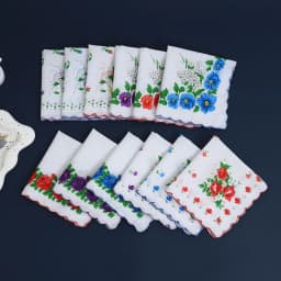 12 Packs of Women's Pure Cotton Printed Handkerchiefs, Pure Cotton Handkerchiefs, Wedding Bride Souvenirs, Flap Pocket Pants Scarf