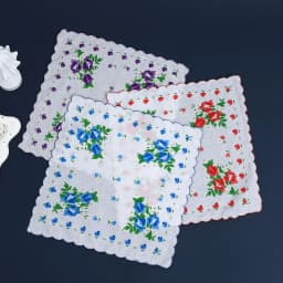 12 Packs of Women's Pure Cotton Printed Handkerchiefs, Pure Cotton Handkerchiefs, Wedding Bride Souvenirs, Flap Pocket Pants Scarf