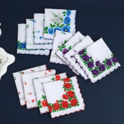12 Packs of Women's Pure Cotton Printed Handkerchiefs, Pure Cotton Handkerchiefs, Wedding Bride Souvenirs, Flap Pocket Pants Scarf