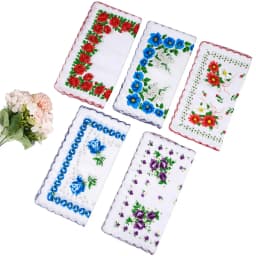 12 Packs of Women's Pure Cotton Printed Handkerchiefs, Pure Cotton Handkerchiefs, Wedding Bride Souvenirs, Flap Pocket Pants Scarf