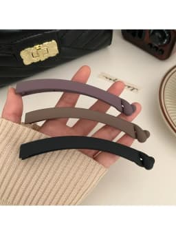 Women Elegant Matt Color Banana Claw Clips Matt Color Plastic Hair Barrettes Simple Solid Hair Clips Black Brown Ponytail Holder