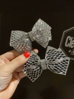 Light Luxury Fashion Bow Rhinestone Hairpin Super Shiny Hair Accessories For Women
