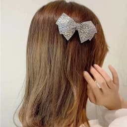 Light Luxury Fashion Bow Rhinestone Hairpin Super Shiny Hair Accessories For Women