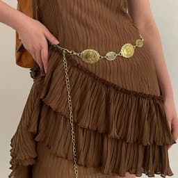1 Piece Set of Waist Chain Accessories for Women's Retro Bohemian Ethnic Style High-end Silver Metal Chain Belt with Skirt Belt