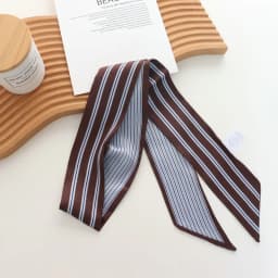 2025 New Striped Small Silk Scarf Women's Spring and Summer All-Match Decorative High-Grade Ribbon Hair Band Hair Tie Headband