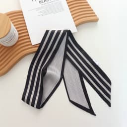 2025 New Striped Small Silk Scarf Women's Spring and Summer All-Match Decorative High-Grade Ribbon Hair Band Hair Tie Headband