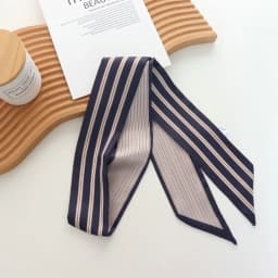 2025 New Striped Small Silk Scarf Women's Spring and Summer All-Match Decorative High-Grade Ribbon Hair Band Hair Tie Headband