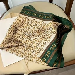 Elegant Ladies Soft Satin Square Scarf Fashionable Green Round Scarf Soft Woven Fashion Accessory Versatile Neck Wrap