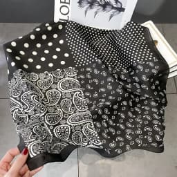 2025 Satin Imitation Print Silk Scarf Square Women Neck Scarves Wrap Headkerchief Beach Hair Band Women's Bandana