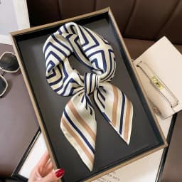 2025 Satin Imitation Print Silk Scarf Square Women Neck Scarves Wrap Headkerchief Beach Hair Band Women's Bandana