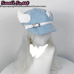 Y2K Girl Harajuku Gothic Lolita Beret Hat Women Angel Wing Hat Cartoon Baseball Cap Anime Cosplay Costumes Accessories Gifts
