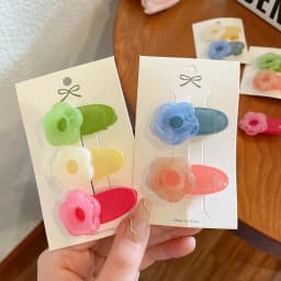 5pcs candy color transparent hair clip Japanese cute girl side bangs broken hair small clip bb clip headdress forehead hair clip