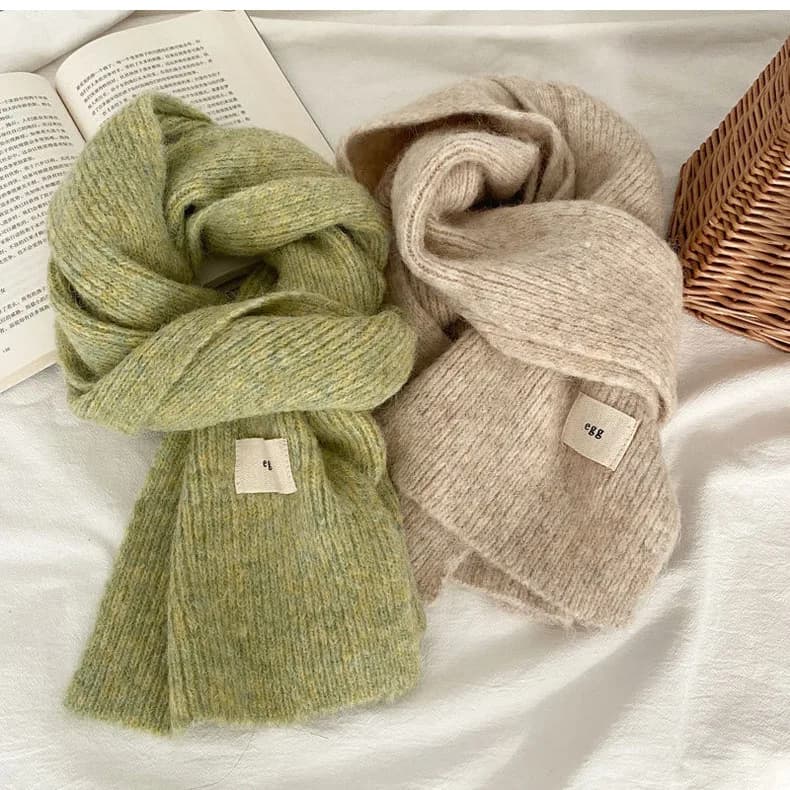 Winter Mohair Scarf Women Luxury Scarves Thicken Warmer Soft Pashmina Shawls Wraps Female Pure Color Knitted Long Scarf
