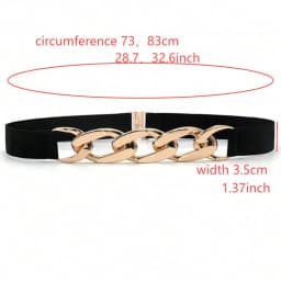 The Black Stretchy Elastic Chain Belt Is Slimming and Versatile. It Cinches the Waist and Is Suitable for Pairing with Sweaters,