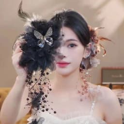 Flower Feather Tassel Hair Claw Women Large High-end Sense Hair Clip Versatile Back Of The Head Hair Accessories