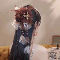 Flower Feather Tassel Hair Claw Women Large High-end Sense Hair Clip Versatile Back Of The Head Hair Accessories