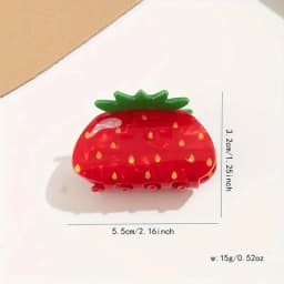 1pc cute little strawberry hair clip mini half updo hair clip fashion ponytail clip female daily holiday party hair accessory