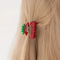 1pc cute little strawberry hair clip mini half updo hair clip fashion ponytail clip female daily holiday party hair accessory