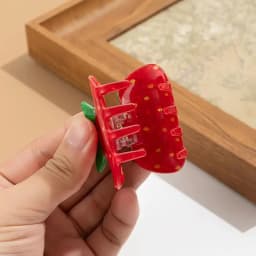 1pc cute little strawberry hair clip mini half updo hair clip fashion ponytail clip female daily holiday party hair accessory