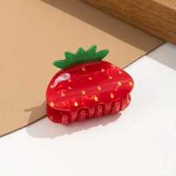 1pc cute little strawberry hair clip mini half updo hair clip fashion ponytail clip female daily holiday party hair accessory