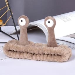 Women Coral Fleece Cartoon Snail Headband Make up Elastic Spa Hairband Skin Care Face Wash Hairband Women Girl