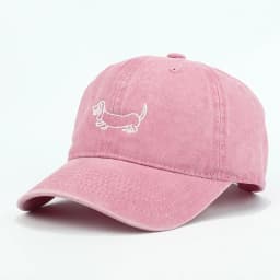 Dog Patterned Embroidered Baseball Cap Men Women Vintage Washed Cotton Hip Hop Streetwear Sun Hats