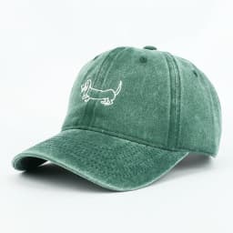 Dog Patterned Embroidered Baseball Cap Men Women Vintage Washed Cotton Hip Hop Streetwear Sun Hats