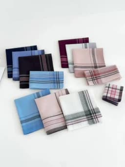 12 Packs of Men's Polyester Handkerchiefs, Classic Plaid Handkerchiefs, Soft and Comfortable Flap Pocket Pants Squares, Great Gifts for Parties, Table Mats, Groom's Souvenirs, Wedding Supplies