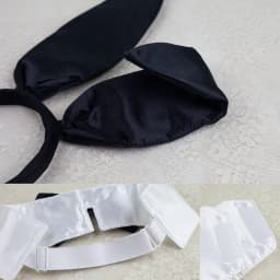 Easter Bunny Costume Set Women's Rabbit Ear Headband Collar Bow Tie Cuffs and Bunny Tail Accessories