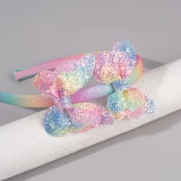 Gradient Butterfly Headband For Girls Sparkling Rainbow Princess Hair Hoop Birthday Party Princess Dress-Up Hair Accessories