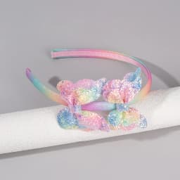 Gradient Butterfly Headband For Girls Sparkling Rainbow Princess Hair Hoop Birthday Party Princess Dress-Up Hair Accessories