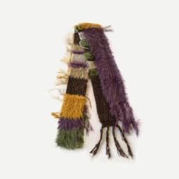 Multi-material Color Blocking Stripe Scarf Decoration Knitted Irregular Tassel Scarves Women Autumn And Winter Soft Scarf