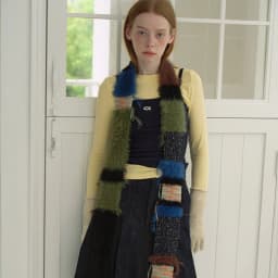 Multi-material Color Blocking Stripe Scarf Decoration Knitted Irregular Tassel Scarves Women Autumn And Winter Soft Scarf