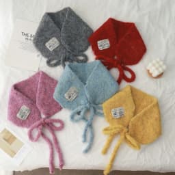 Korean Style Cute Multi-Purpose Lamb Wool Lace-up Scarf Earmuffs Female Warm All-Matching Face-Looking Small Earmuffs Hat Scarf