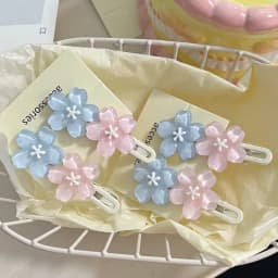 Cute Jelly Cherry Blossom Hair Clip Romantic Kawaii Hairpin for Girls Bangs & Side Hair Accessories Korean Style Duckbill Clips