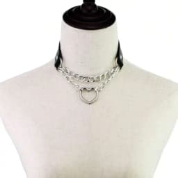 Yanxyad Leather Choker Collar Necklace, Heart Shape Gothic Punk Rock Choker Necklace Collars Valentines,Mom,Mother,Mother's Day,