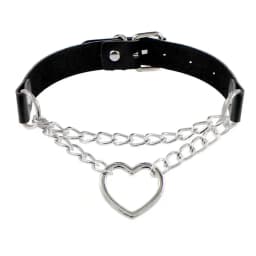 Yanxyad Leather Choker Collar Necklace, Heart Shape Gothic Punk Rock Choker Necklace Collars Valentines,Mom,Mother,Mother's Day,