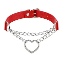 Yanxyad Leather Choker Collar Necklace, Heart Shape Gothic Punk Rock Choker Necklace Collars Valentines,Mom,Mother,Mother's Day,