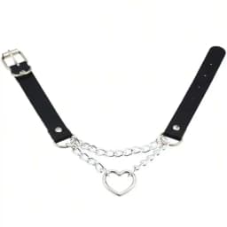 Yanxyad Leather Choker Collar Necklace, Heart Shape Gothic Punk Rock Choker Necklace Collars Valentines,Mom,Mother,Mother's Day,