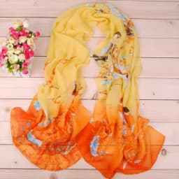 Spring New Lucky Bird Women's Chiffon Long Silk Scarf Headscarf Scarf Beach Scarf Small Gift