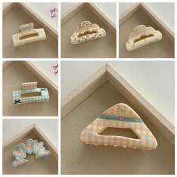 Korean Style Lattice Hair Crab Clip Triangle Square Acrylic Bow Hair Claw Ponytail Clip Hair Accessories Geometry Shark Clip