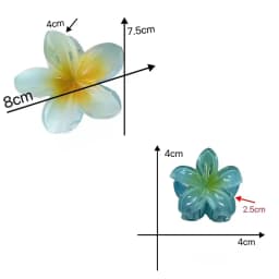 1 Large 2 Small Set Sweet Flower Shape Colorful Gradient Hair Claws Women Ponytail Cilp Clamp Hairpins for Girl Beach Headwear