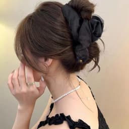 1p mesh pleated hair clip for women, large size luxury hair clip, back of the head hair clip, shark clip hair clip.
