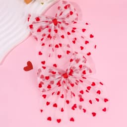2Pcs Tulle Heart Bow Hair Clip Elegant Lace Love Hairpins Sweet Barrette For Girls Kids Children Fashion Headdress Accessories